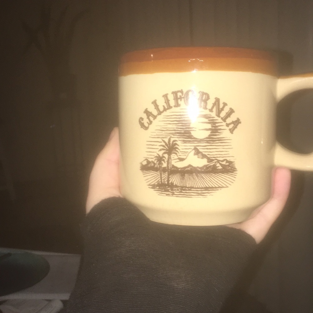 vintage California palm trees & mountains mug - Picture 1 of 3